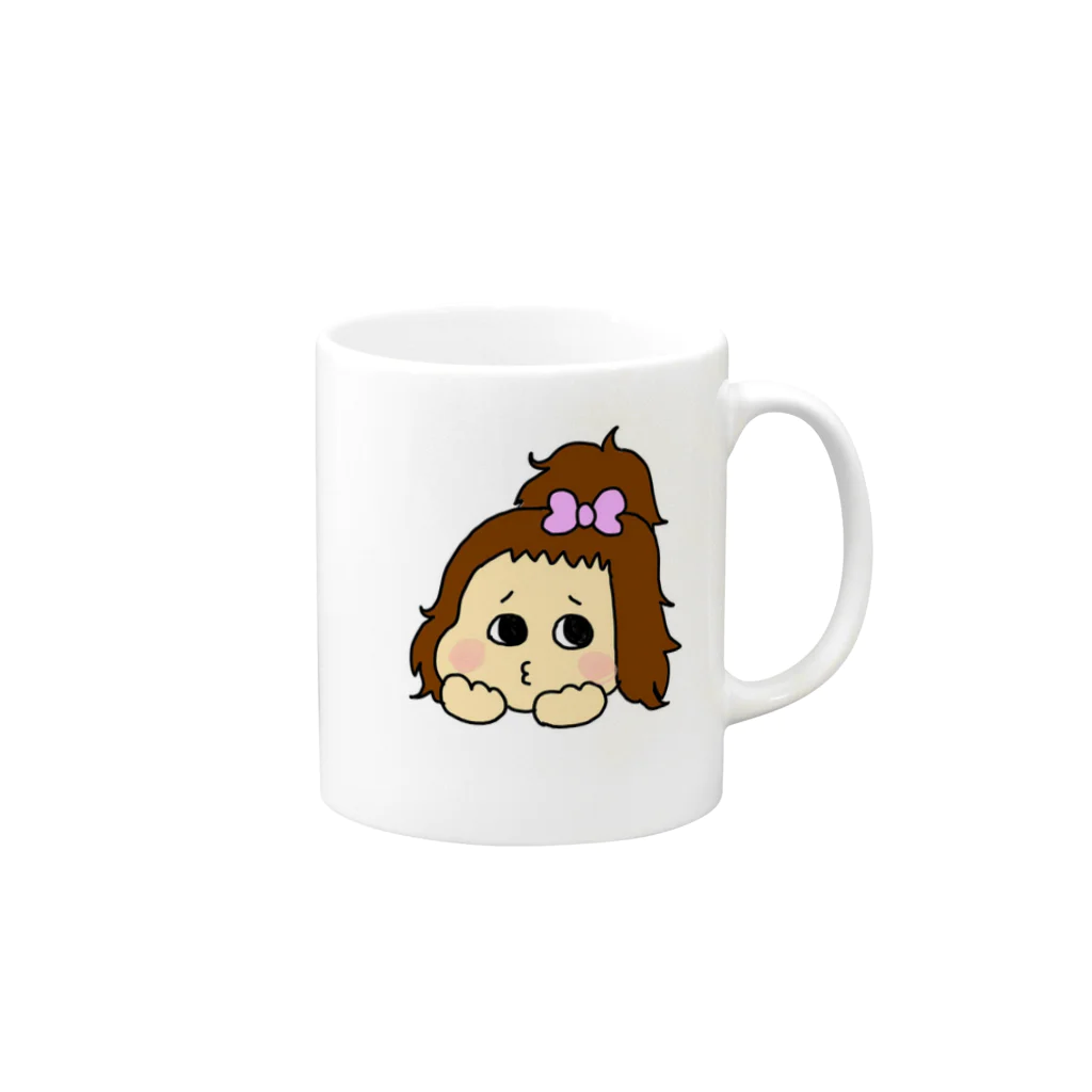 あやしいおばさん くろまめさんのあーちゃん Mug :right side of the handle