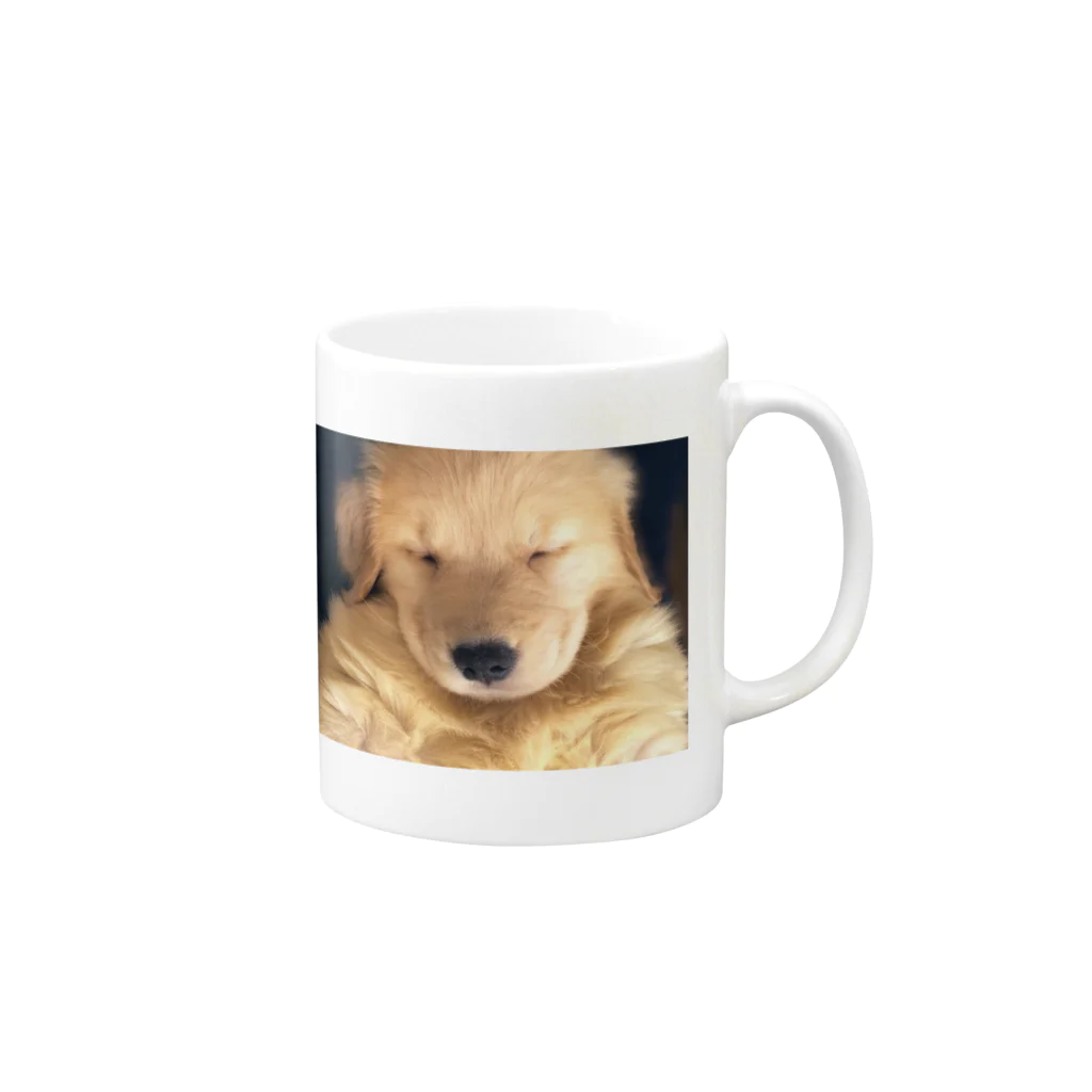 さら【ゴールデンレトリバー】のゴールデンレトリバーの子犬 Mug :right side of the handle