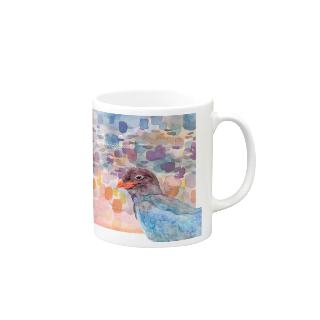 catanorynecoの青い鳥がなくとき -ブッポウソウ- Mug :right side of the handle