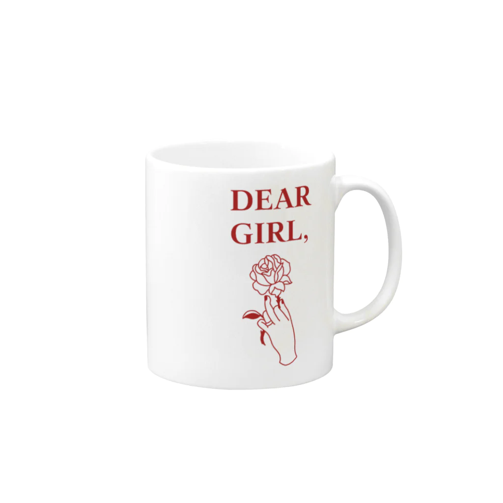 ITSUMItalkstoreのdear girl, red logo Mug :right side of the handle