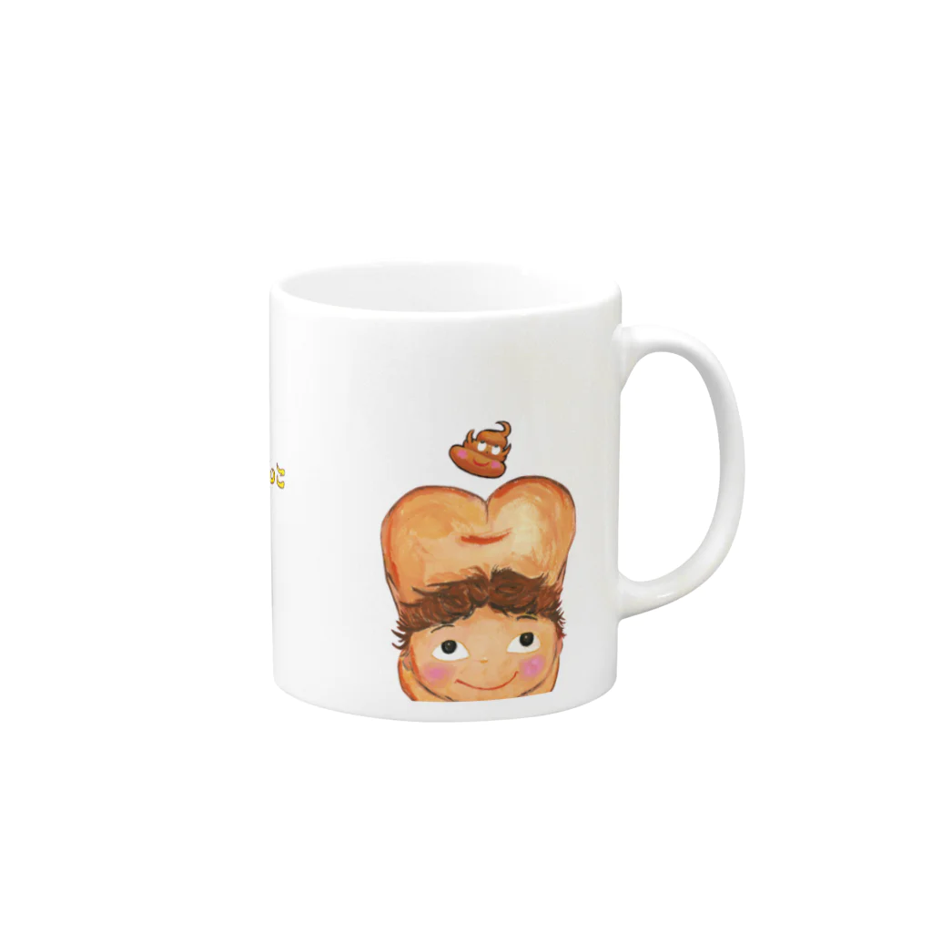 動物イラストレーター＆絵本作家 さささとこのお店のでたでたうんこ Mug :right side of the handle