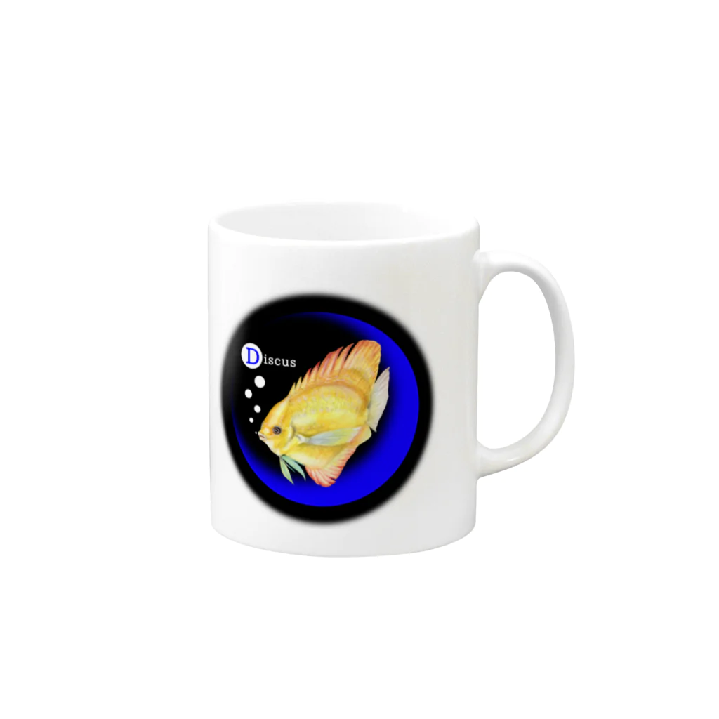 idumi-artの青い月と熱帯魚🐠 Mug :right side of the handle