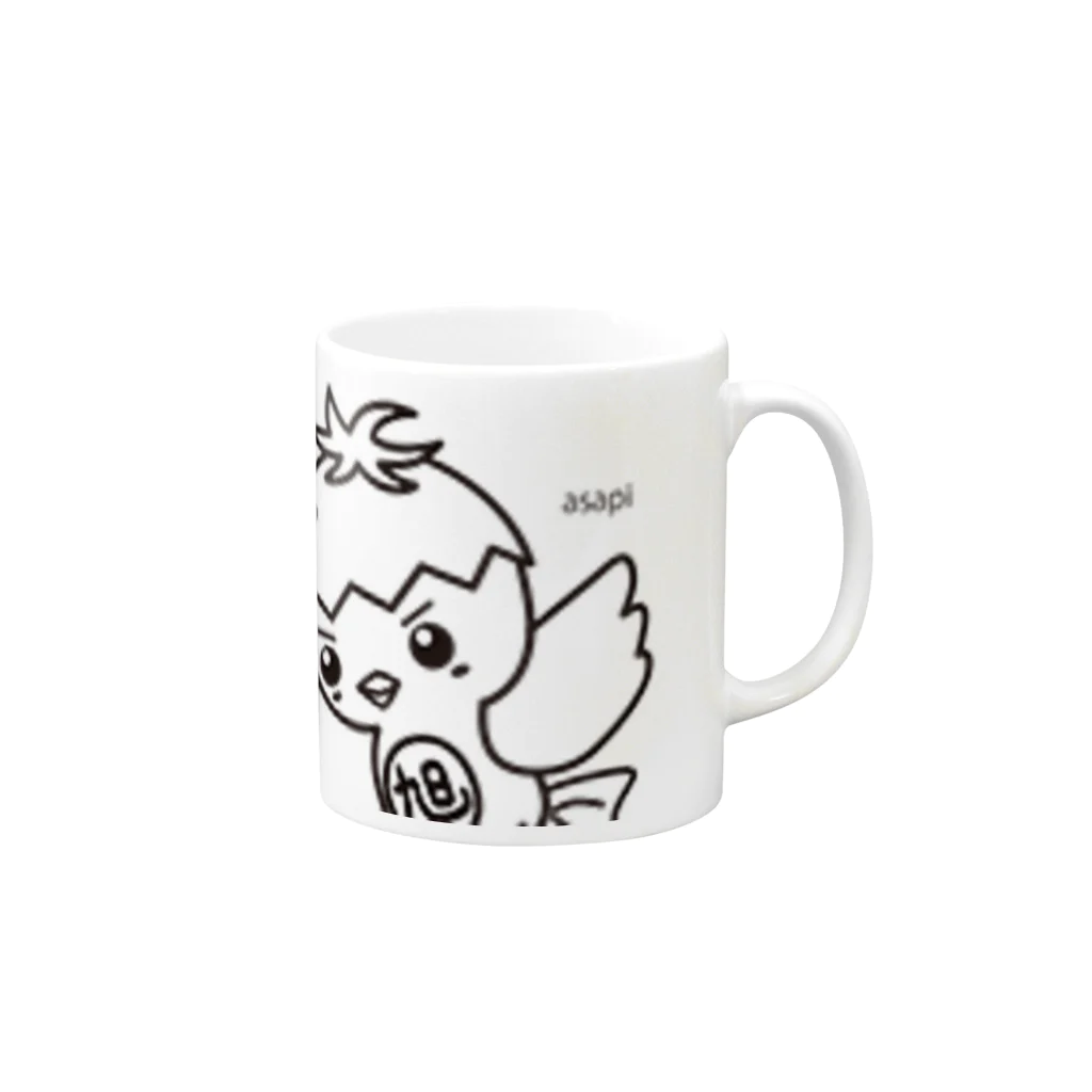 Asapiのあさピー Mug :right side of the handle