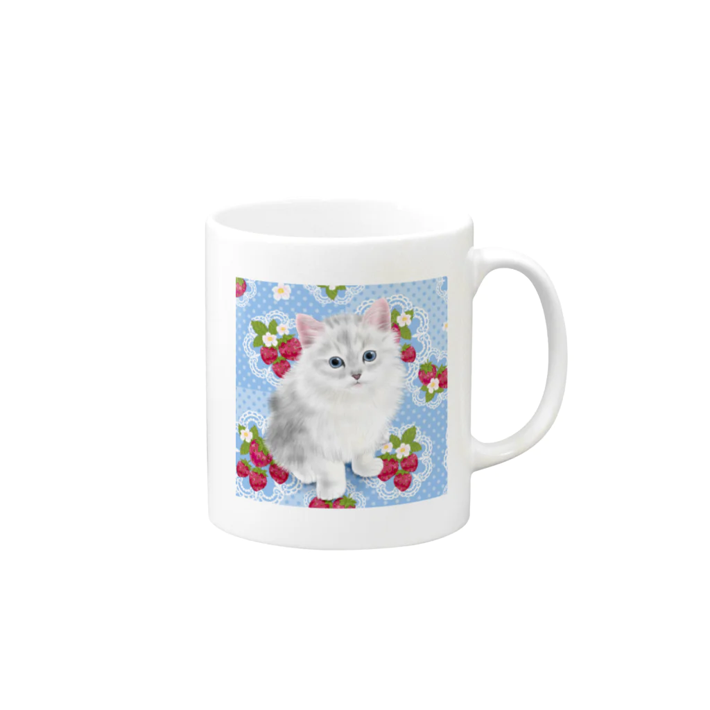 ことぶきのお店のちびレオくん Mug :right side of the handle