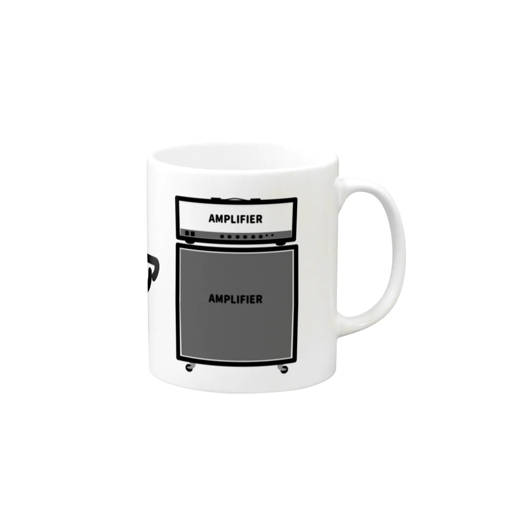 musicshop BOBのアンプリファイア - AMPLIFIER Mug :right side of the handle