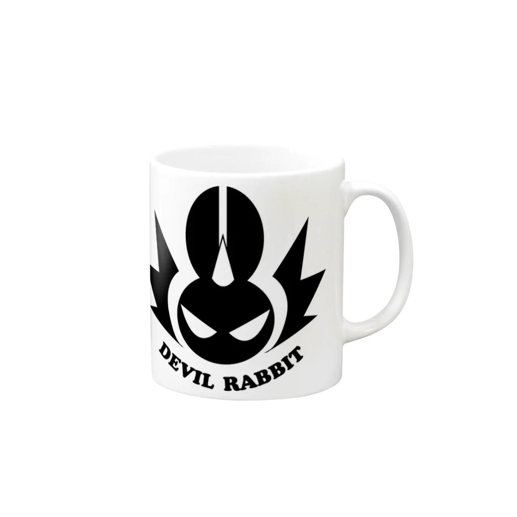 Devil Rabbitのデビルラビット(円ナシ黒) Mug :right side of the handle