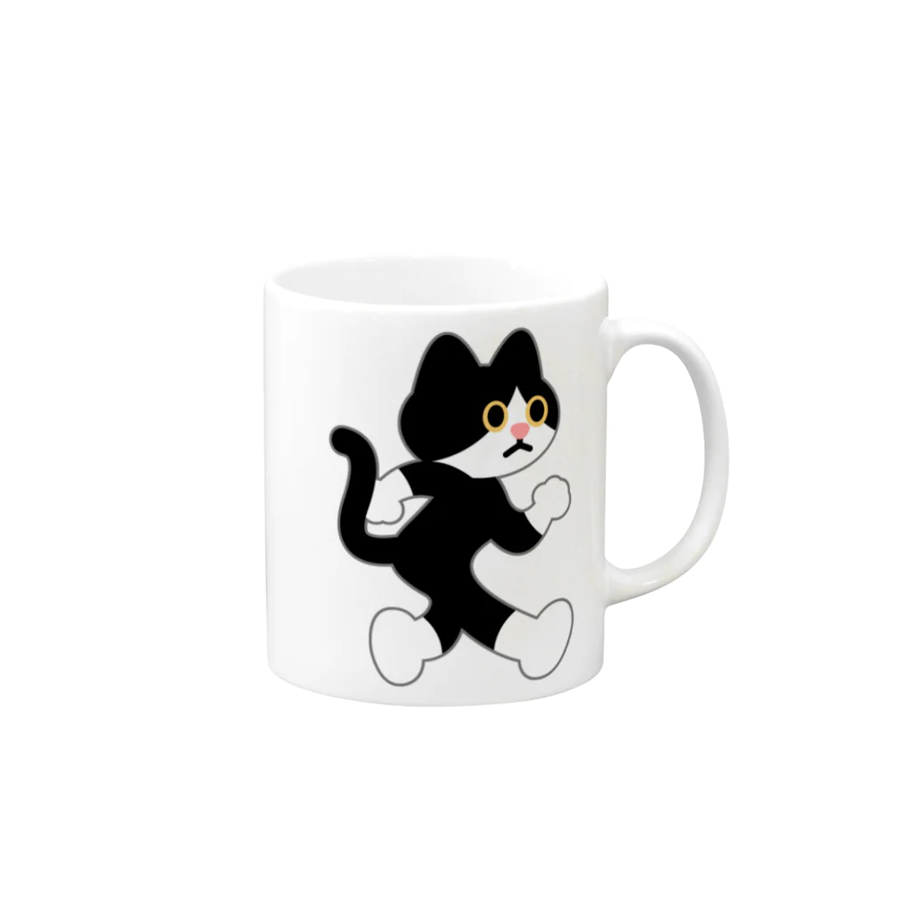 嶌星堂の飛び出し坊や猫 Mug :right side of the handle