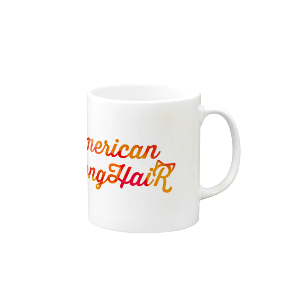 American Long HairのアメロンLOGOマグカップ Mug :right side of the handle