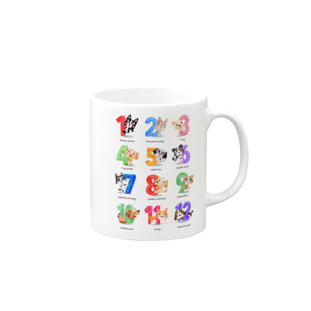 杉井亜希の12DOGS Mug :right side of the handle