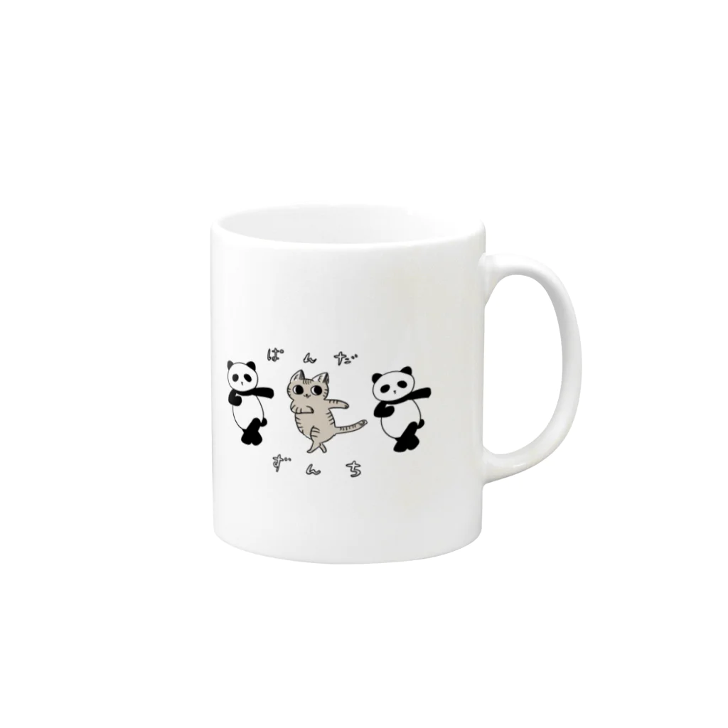 toripenのぱんだ ねこ ずんち Mug :right side of the handle