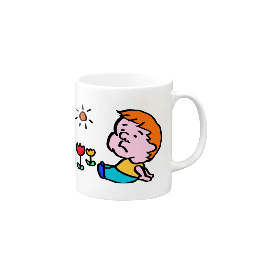 NasHataの癒し系キャラぶうちゃん Mug :right side of the handle