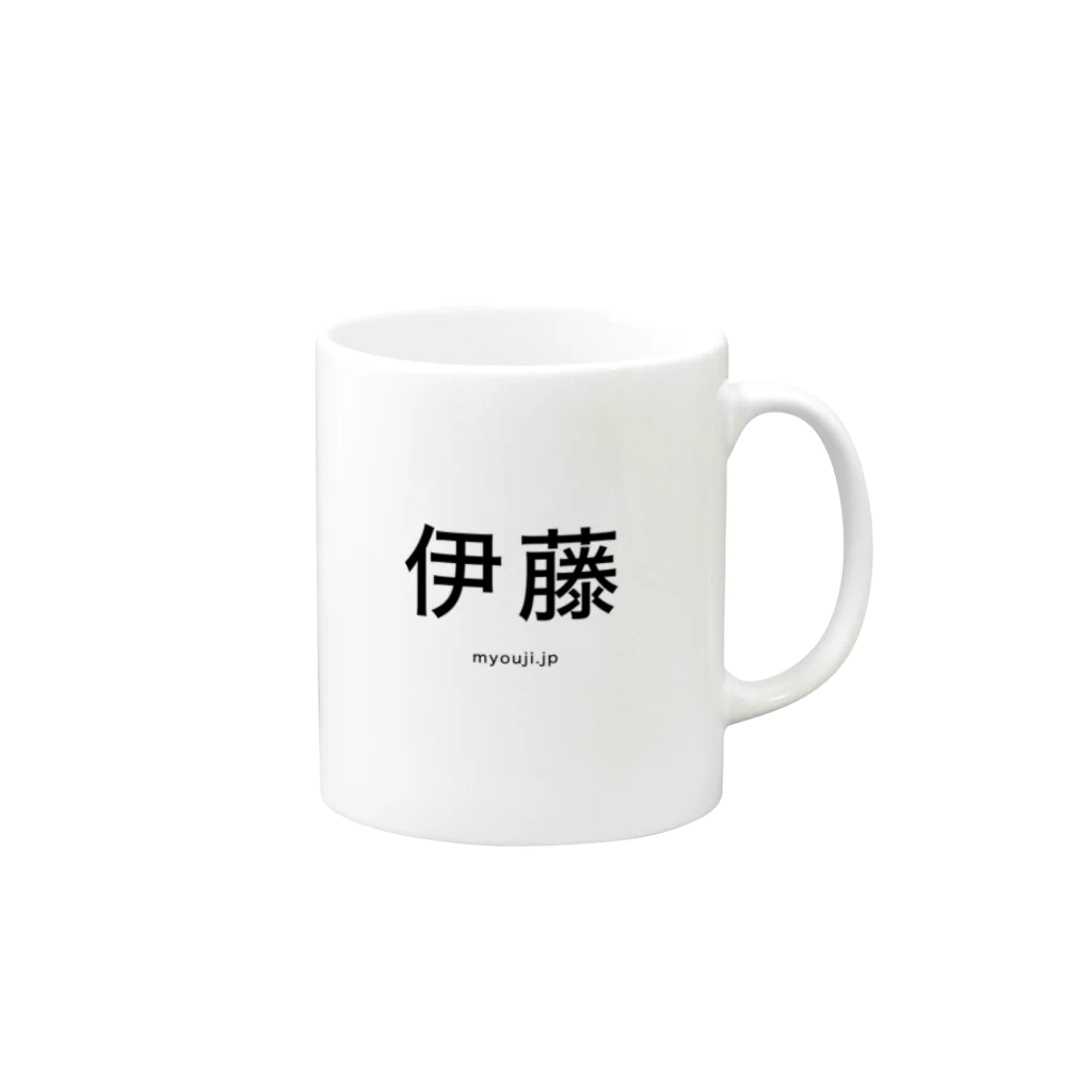 苗字.jp 公式ネットショップの伊藤シリーズ Mug :right side of the handle