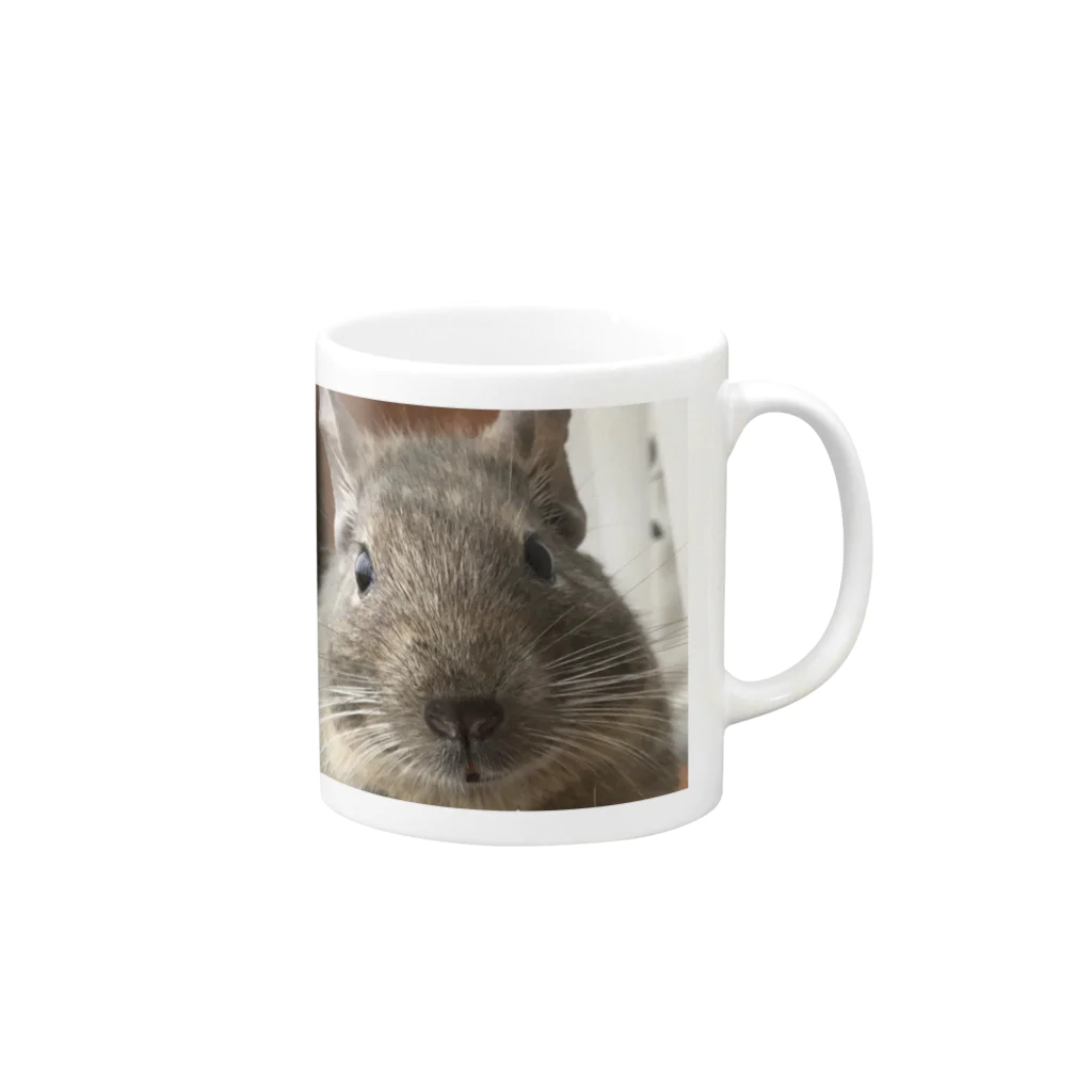 デグーのデン🐭コテツのデグー　ブルー Mug :right side of the handle