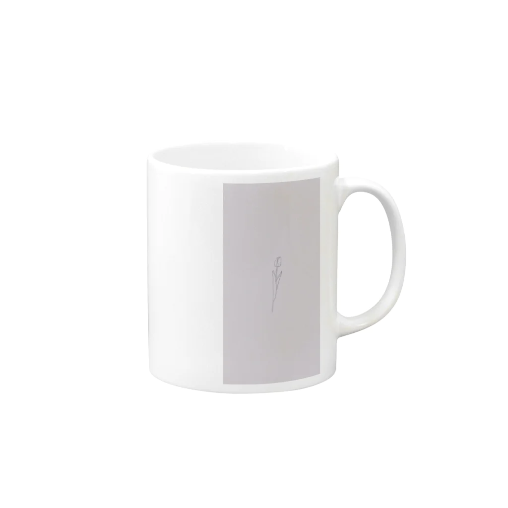 rilybiiの線画tulip Rose poussiéreux Mug :right side of the handle