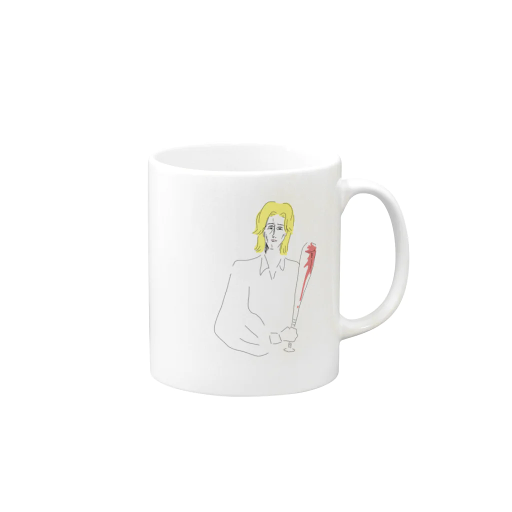 愛と幸せの魔法使いのバトル美少年 Mug :right side of the handle