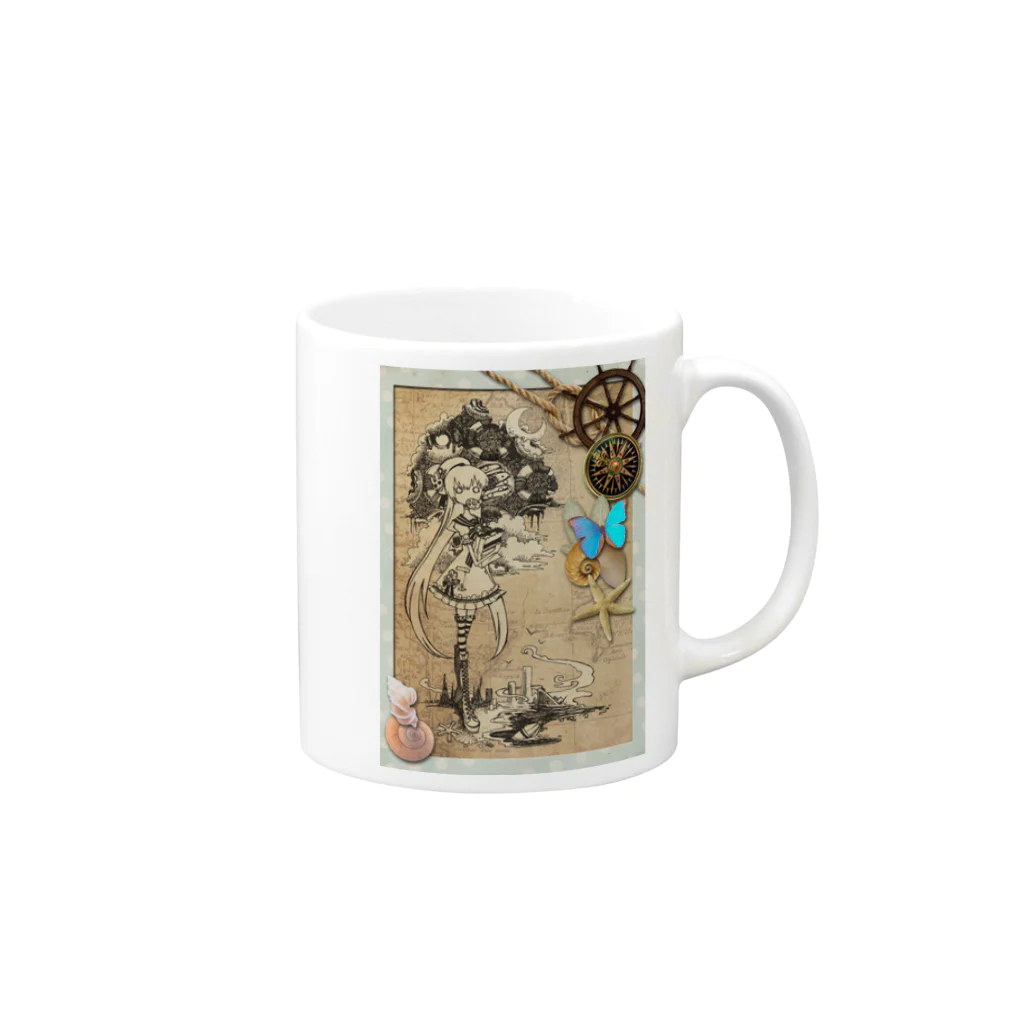 ChunkSpookiesのドーナツと浮き輪 Mug :right side of the handle