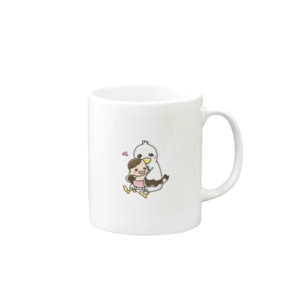 こうのとりショップのこうのとりっぴ Mug :right side of the handle