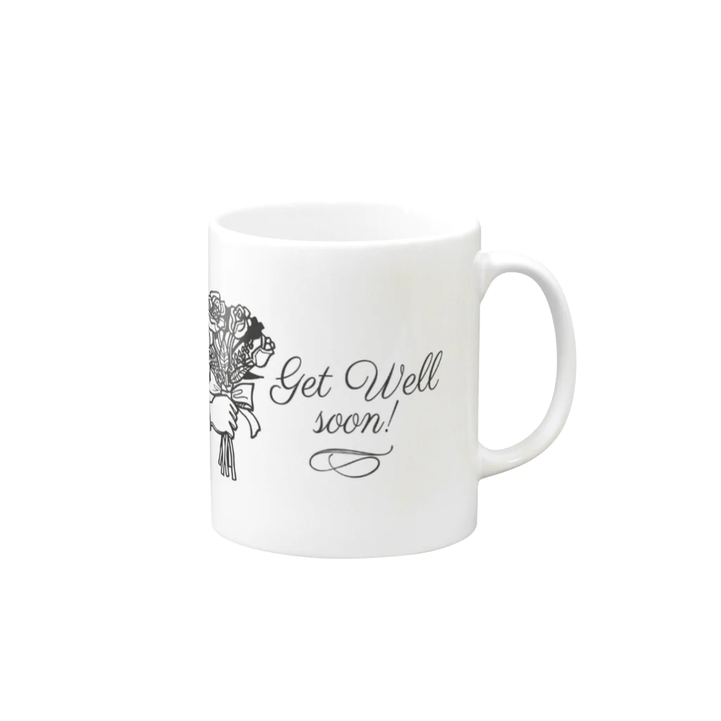 Get Well ShopのGet Well 花束デザイン Mug :right side of the handle