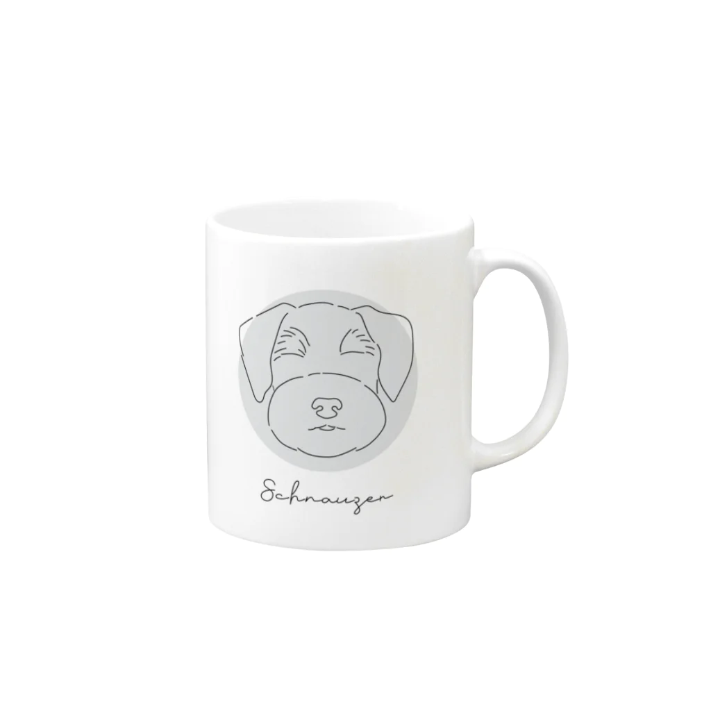 & dog.のミニチュアシュナウザー Mug :right side of the handle