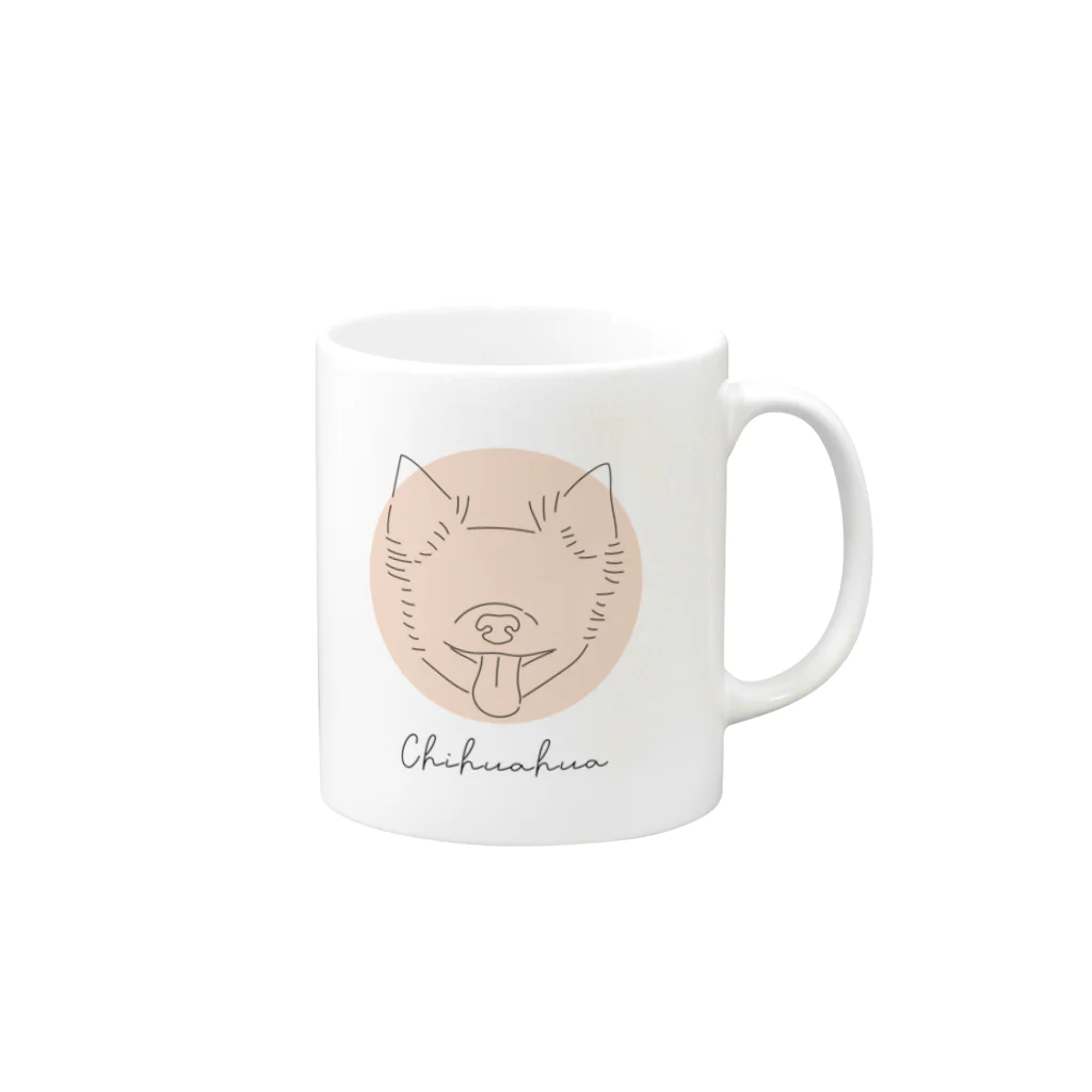 & dog.のチワワ Mug :right side of the handle