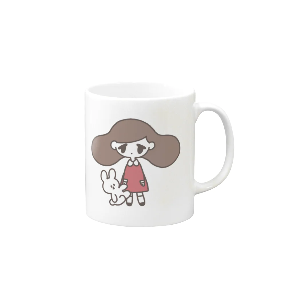 ふわんちゃんのぬいぐるみ Mug :right side of the handle