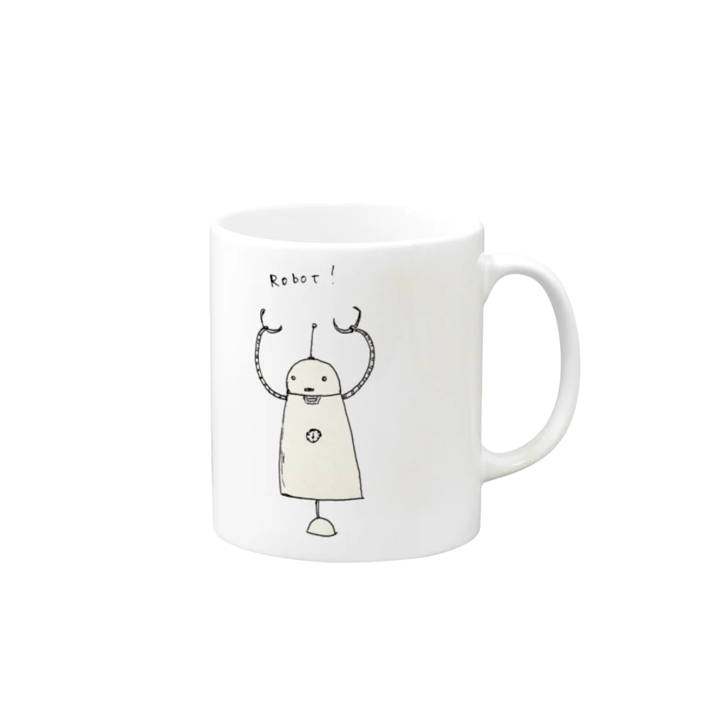 いけにゃんのゆるっとのRobot！ Mug :right side of the handle