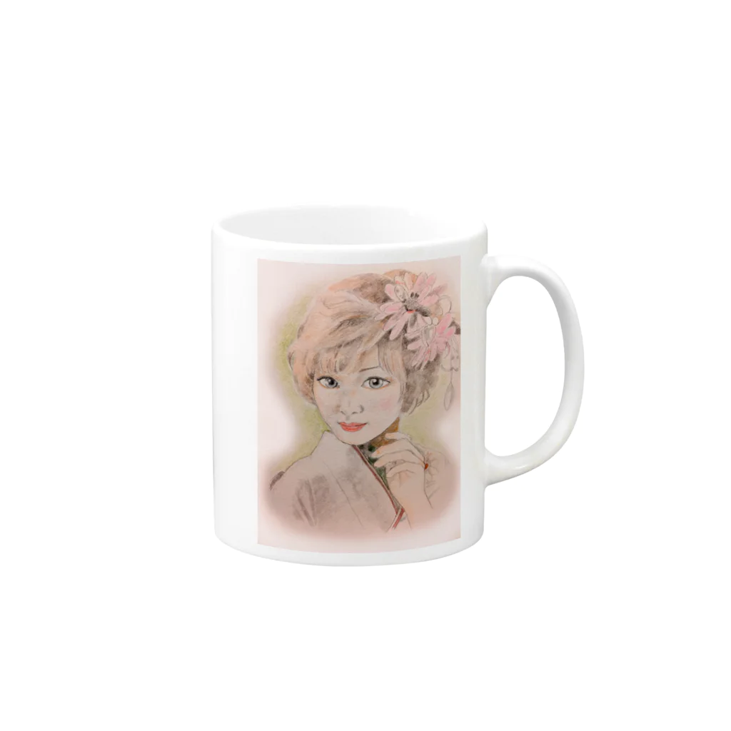 keikororinのKIMONOgirl Mug :right side of the handle