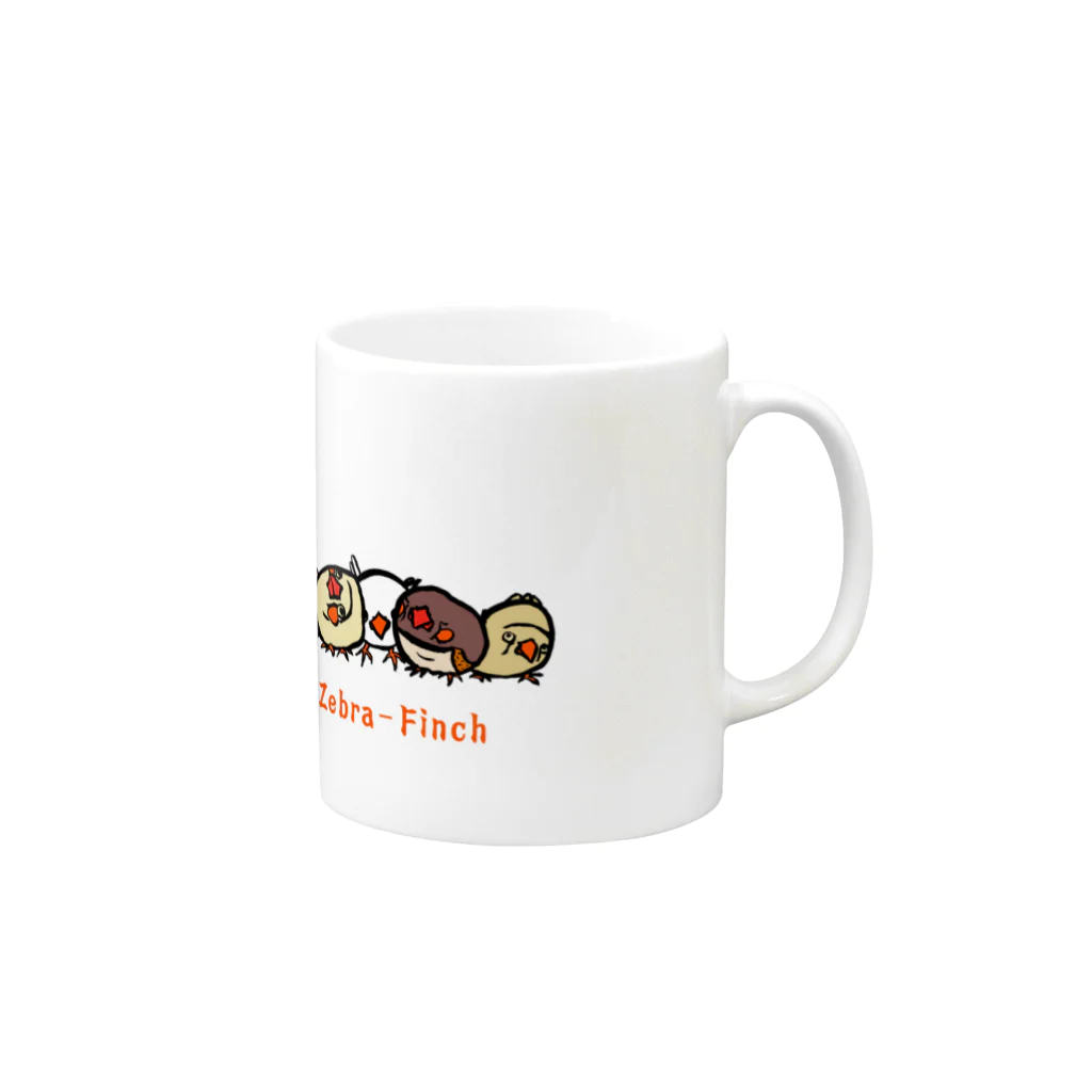 Mitsu-ZoのZebra-Finch Mug :right side of the handle