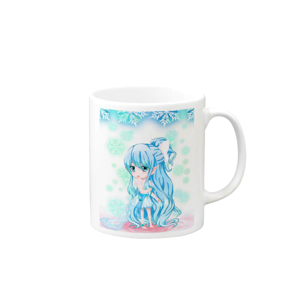 水月ミキネのユシェル Mug :right side of the handle