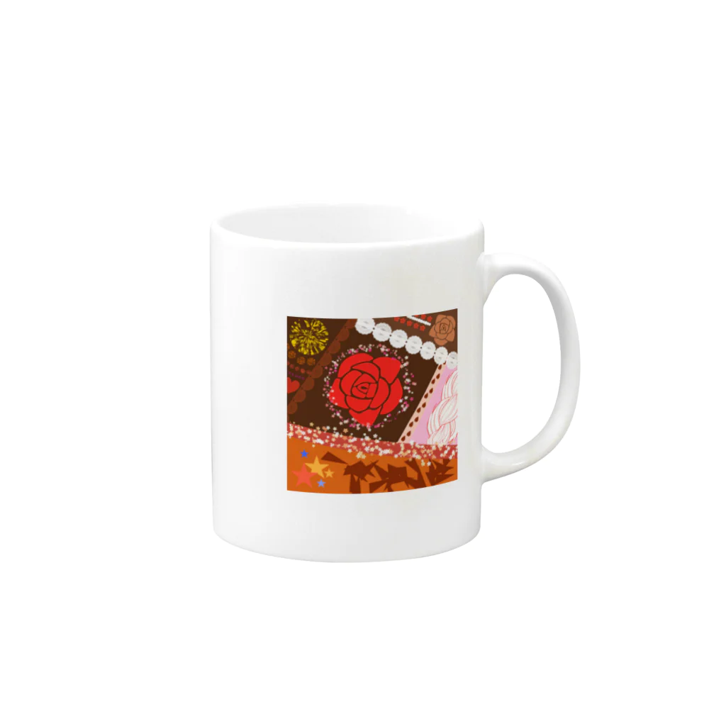 ringocatのチョコレートケーキ詰め合わせ Mug :right side of the handle