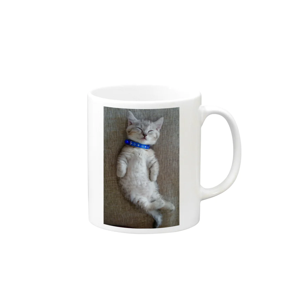 ひろみの猫スヤスヤマンチカン Mug :right side of the handle