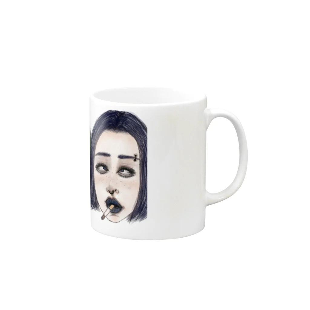 Ａ　ｍａ　Ｆａｃｏｎ〘S〙のラリ三姉妹 Mug :right side of the handle