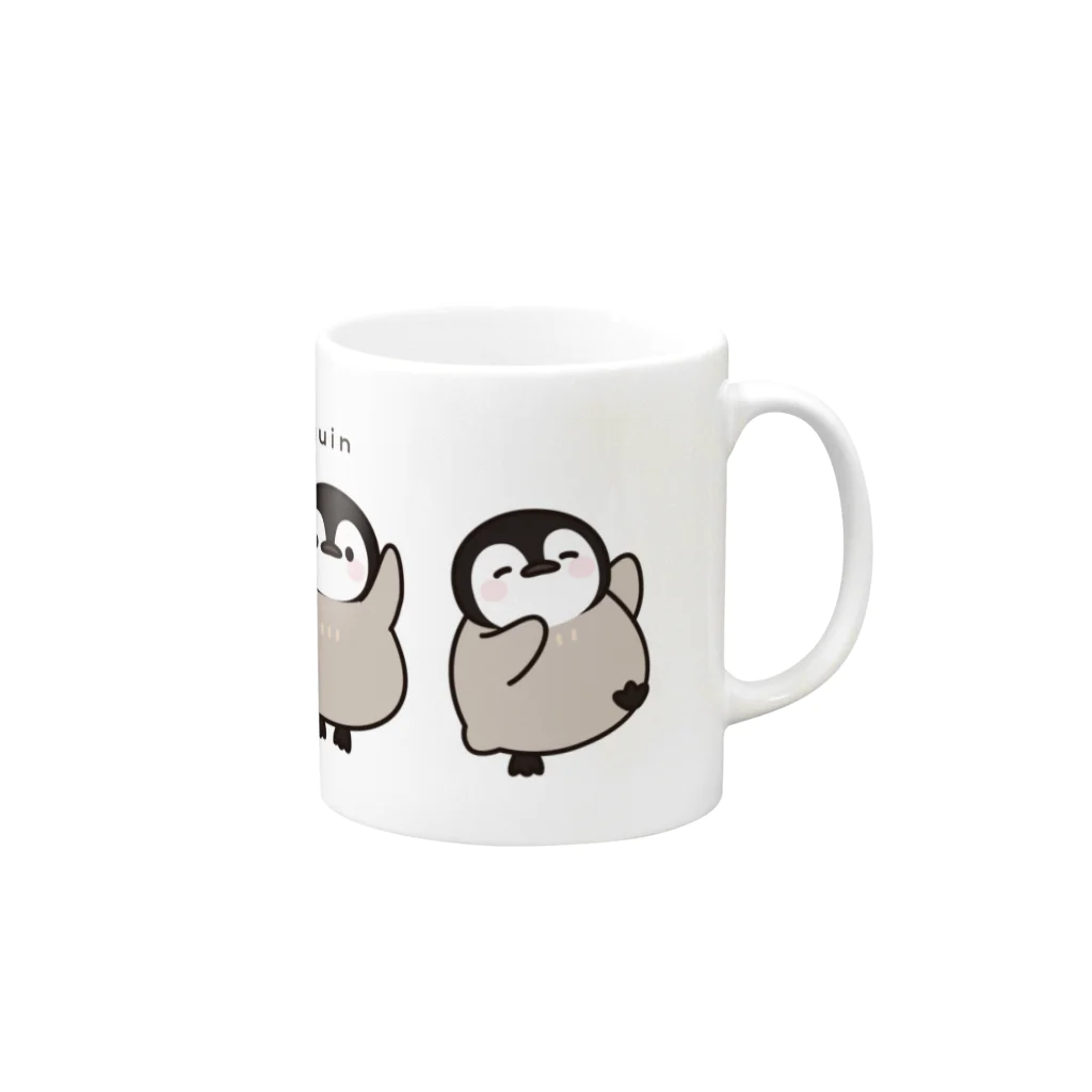 DECORのほのぼの子ペンギン　うきうきver. Mug :right side of the handle