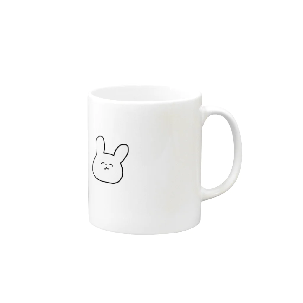 ゆ。の何も考えていないうさぎたち Mug :right side of the handle