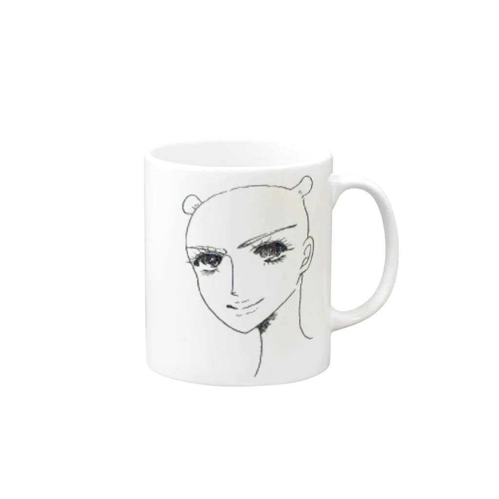 ORIPUUU  WORKSの団子マンとの甘いひととき Mug :right side of the handle