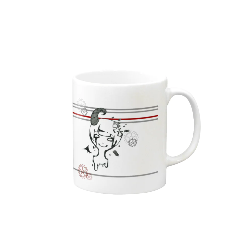 HechOのアトモス【ボーダー】 Mug :right side of the handle