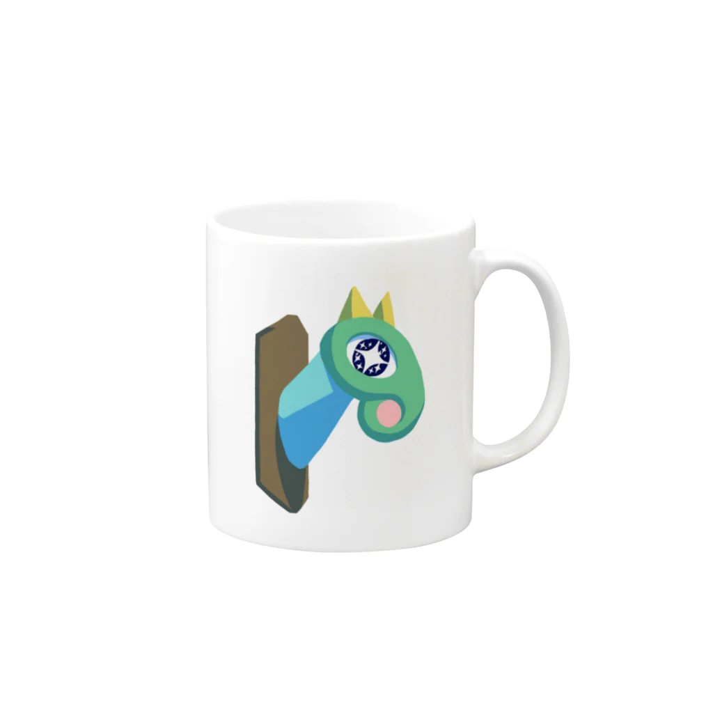 オリエンタルかたつむりの馬のハンティングトロフィー Mug :right side of the handle