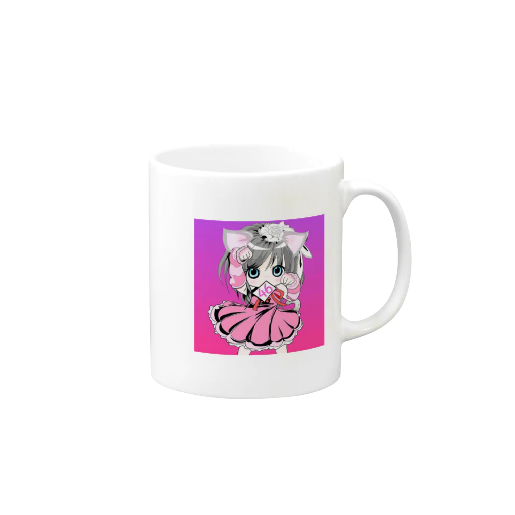 しろ(´・ω猫)@龍にdr期。PIPO勢のキュートなしろ(´・ω猫) Mug :right side of the handle