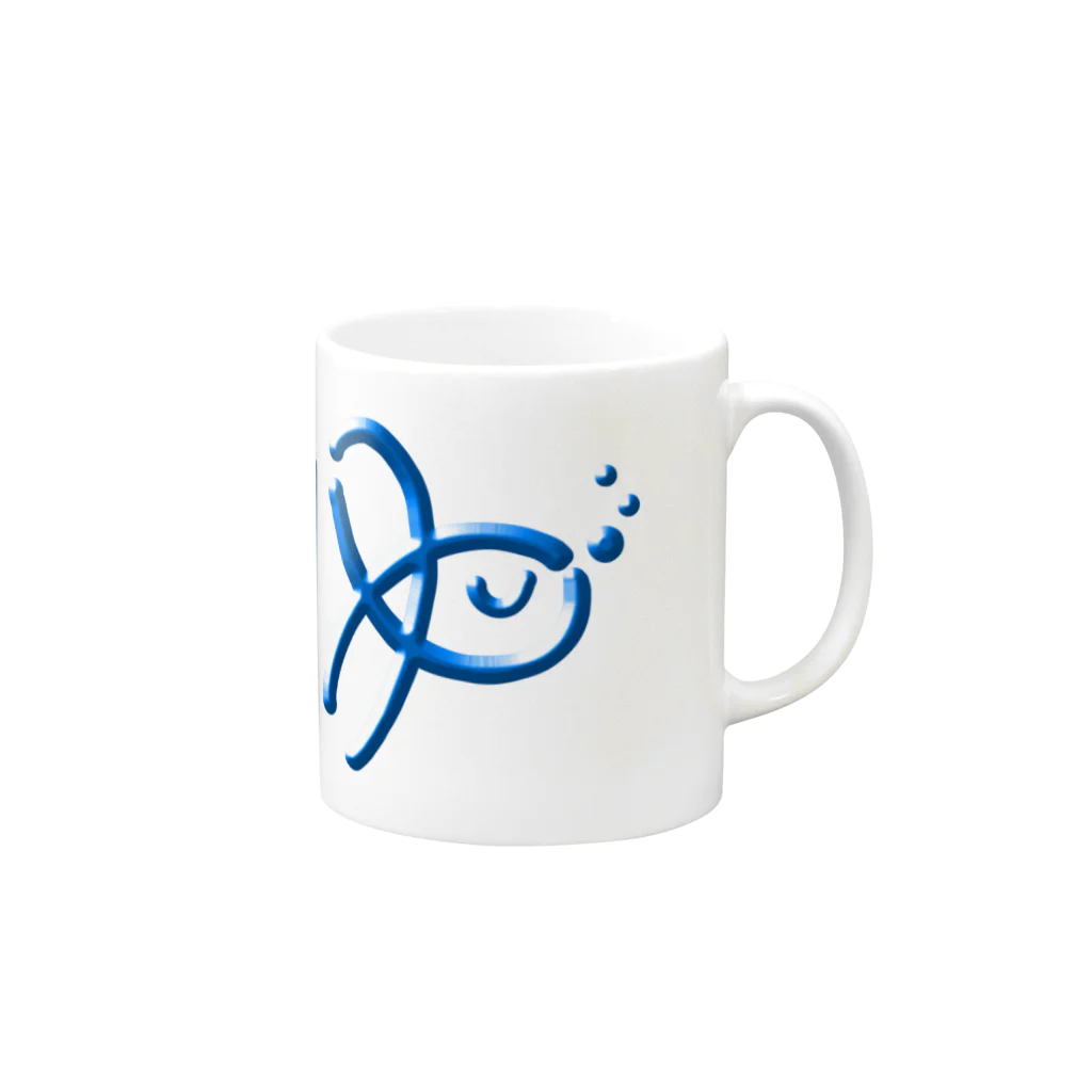 hukamiaquariumの『ゆ』の字の海水魚 Mug :right side of the handle