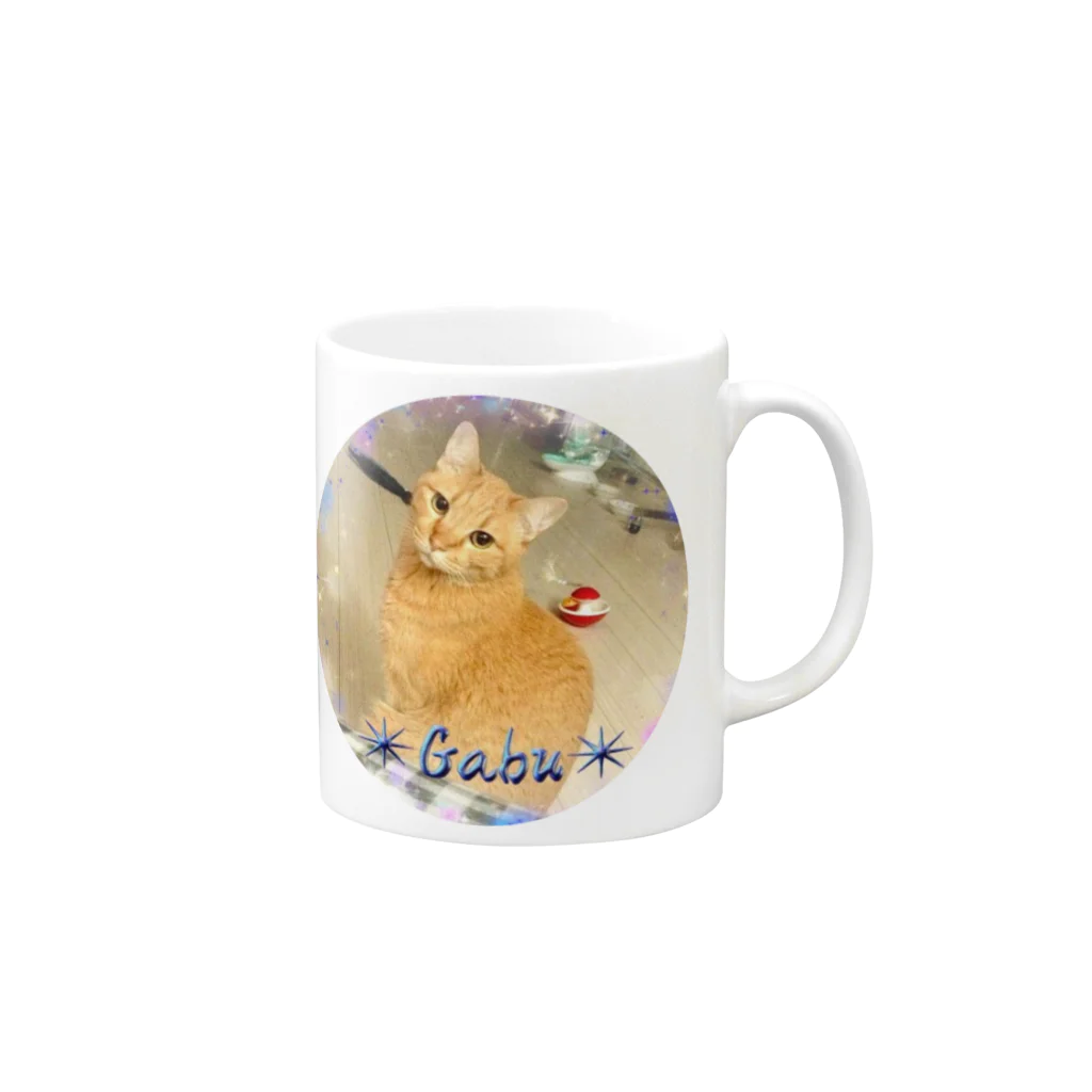 猫しゃちょうの ひめぶ～さん家のがぶちゃんin北海道 Mug :right side of the handle