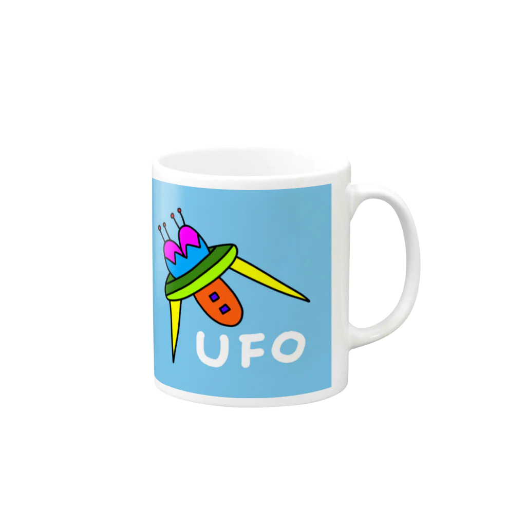 usa100のデコレーションUFO Mug :right side of the handle