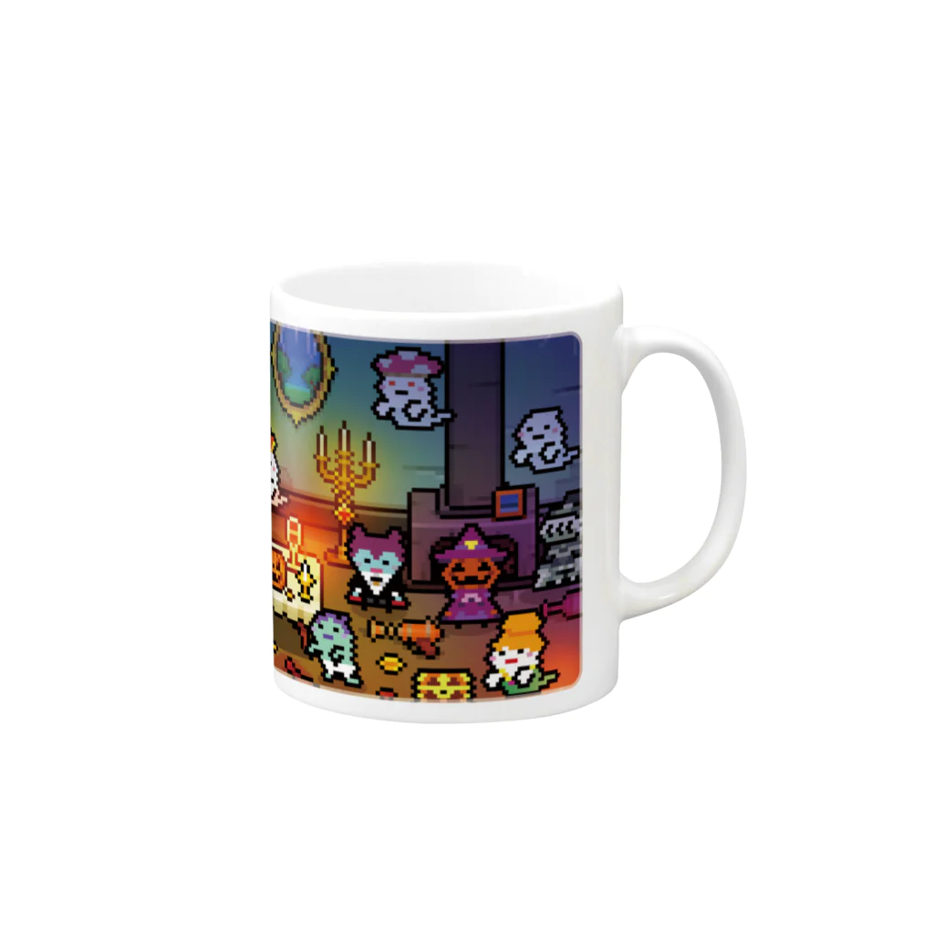 GRADUCAのPixelArt モンスターパーティ Mug :right side of the handle