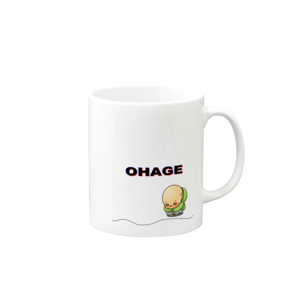 aki@歌いながら絵を描く人のOHAGE② Mug :right side of the handle