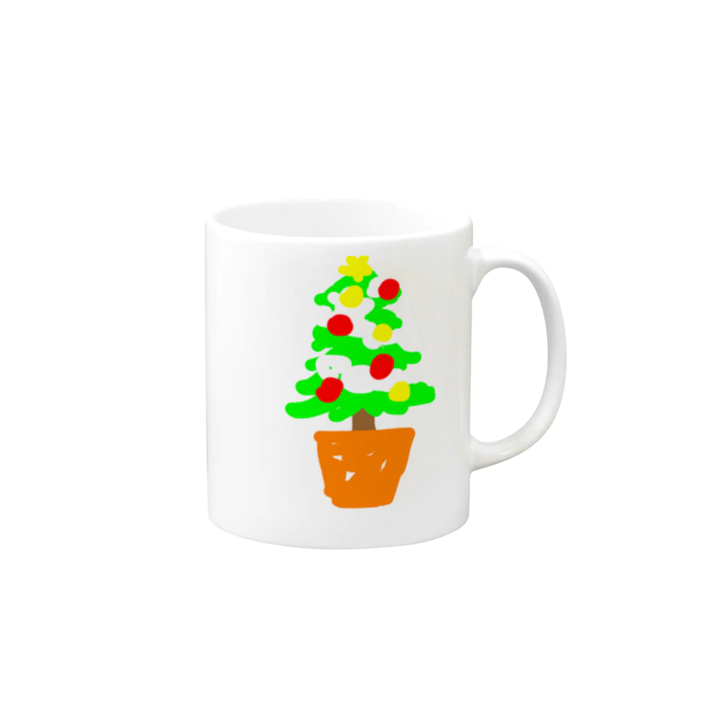 はっかあめのクリスマスツリー Mug :right side of the handle