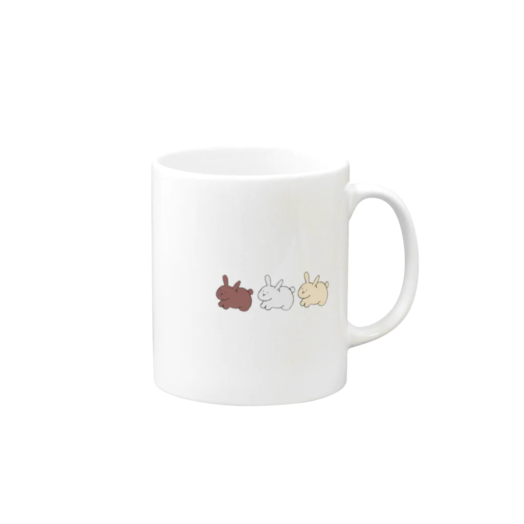 ha_kのうさぎ(3色) Mug :right side of the handle