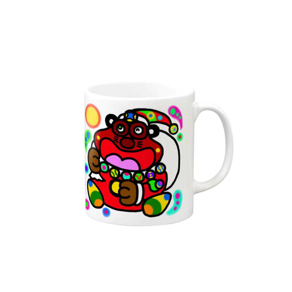 どりほぷの狸のサンタクロース Mug :right side of the handle