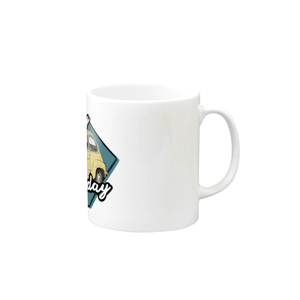 :FelizのEveryday is new day Mug :right side of the handle