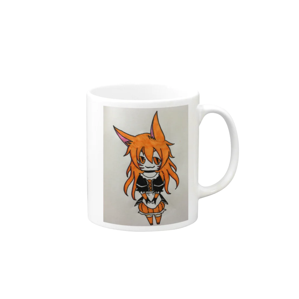 kitune90のメイドのきつね娘ちゃん Mug :right side of the handle