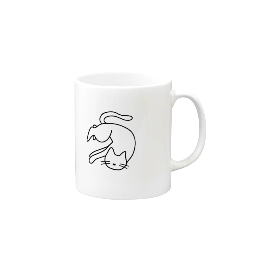 rapportのとけたねこ Mug :right side of the handle