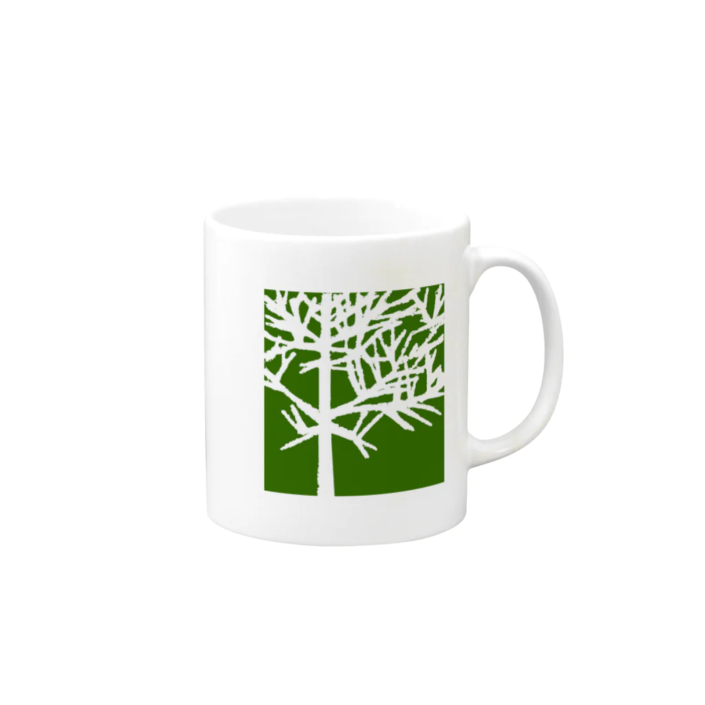 bolesのiced tree Green Mug :right side of the handle